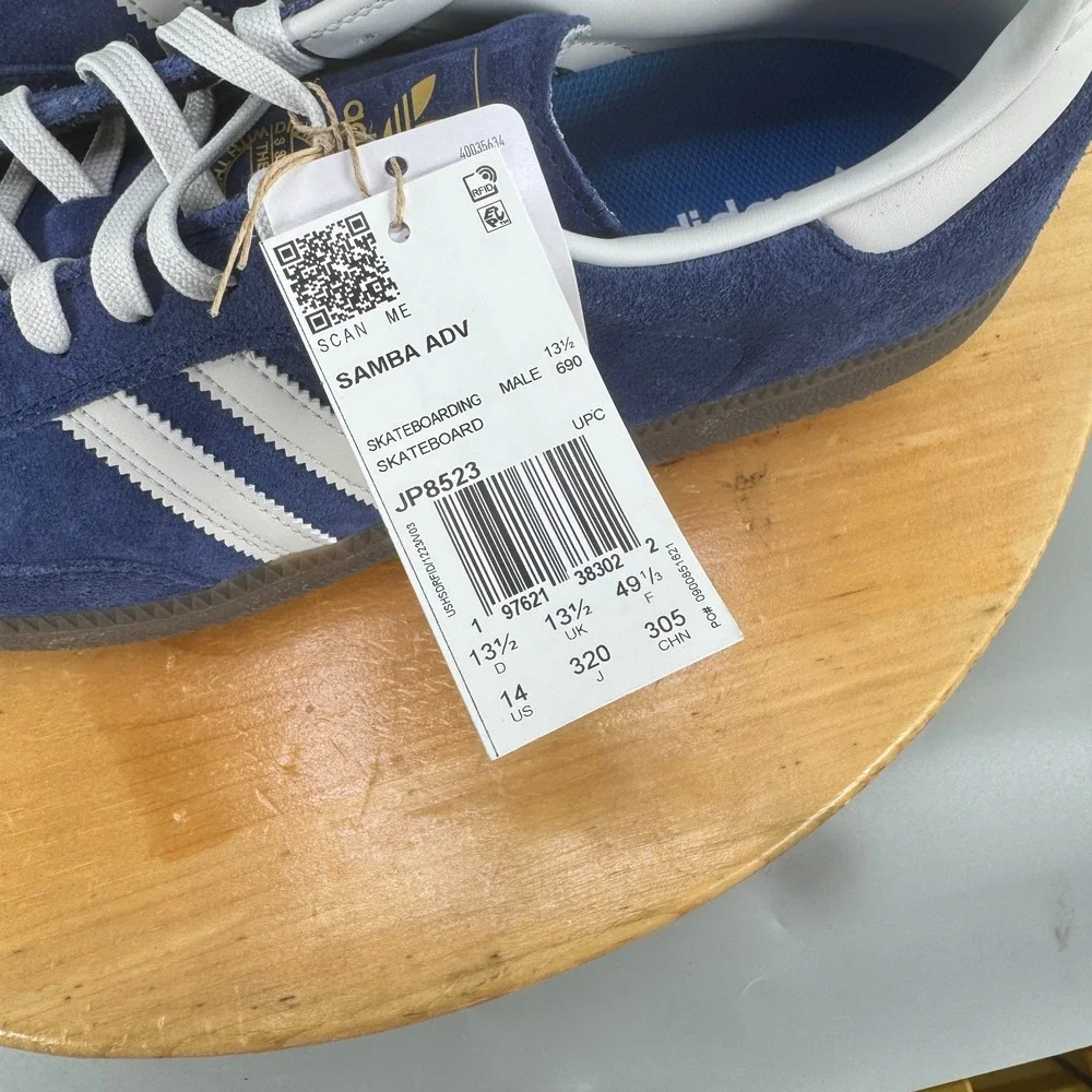 adidas Samba ADV Men's Size 14 Shoes Suede Dark Blue Grey Gum Sneakers NEW